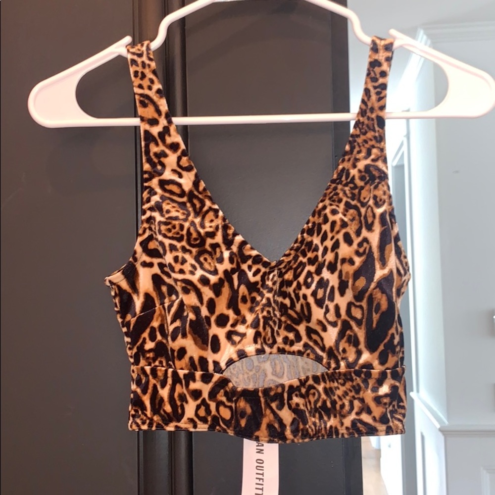 URBAN OUTFITTERS leopard crop top